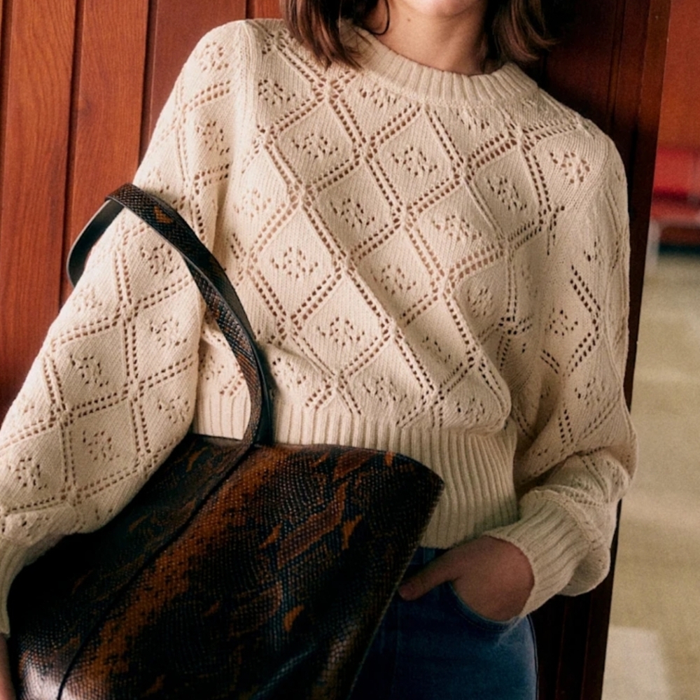 NWT- Sezane Abby Jumper Ecru - Size M